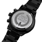 Dad of the Year Award Engraved Back Chronograph Wristwatch