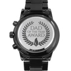 Dad of the Year Award Engraved Back Chronograph Wristwatch
