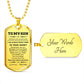 Gift for Adult Son from Mom Personalized Military Dog Tag Style Pendant Necklace with Engraved Back - Mallard Moon Gift Shop