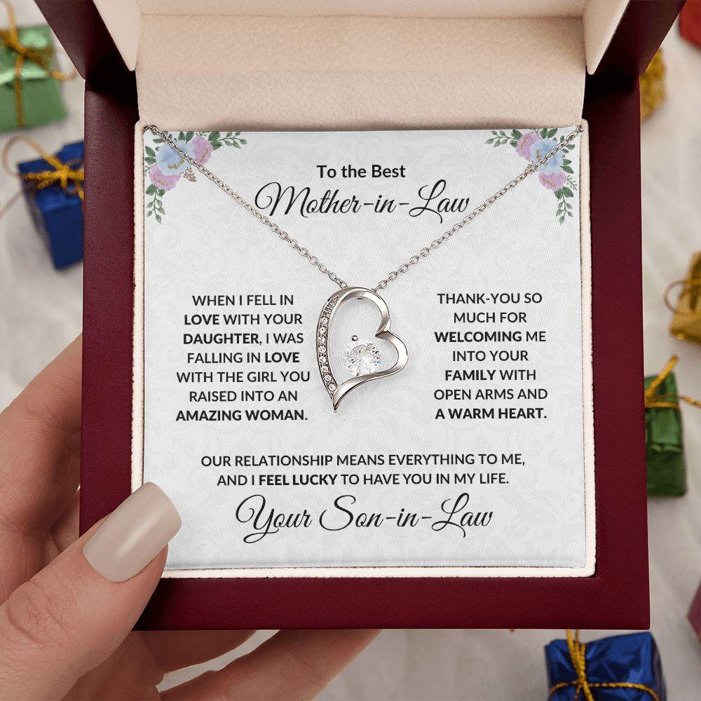 Mother-in-law Gift from Son-in-law Forever Love Heart Pendant Necklace - Mallard Moon Gift Shop