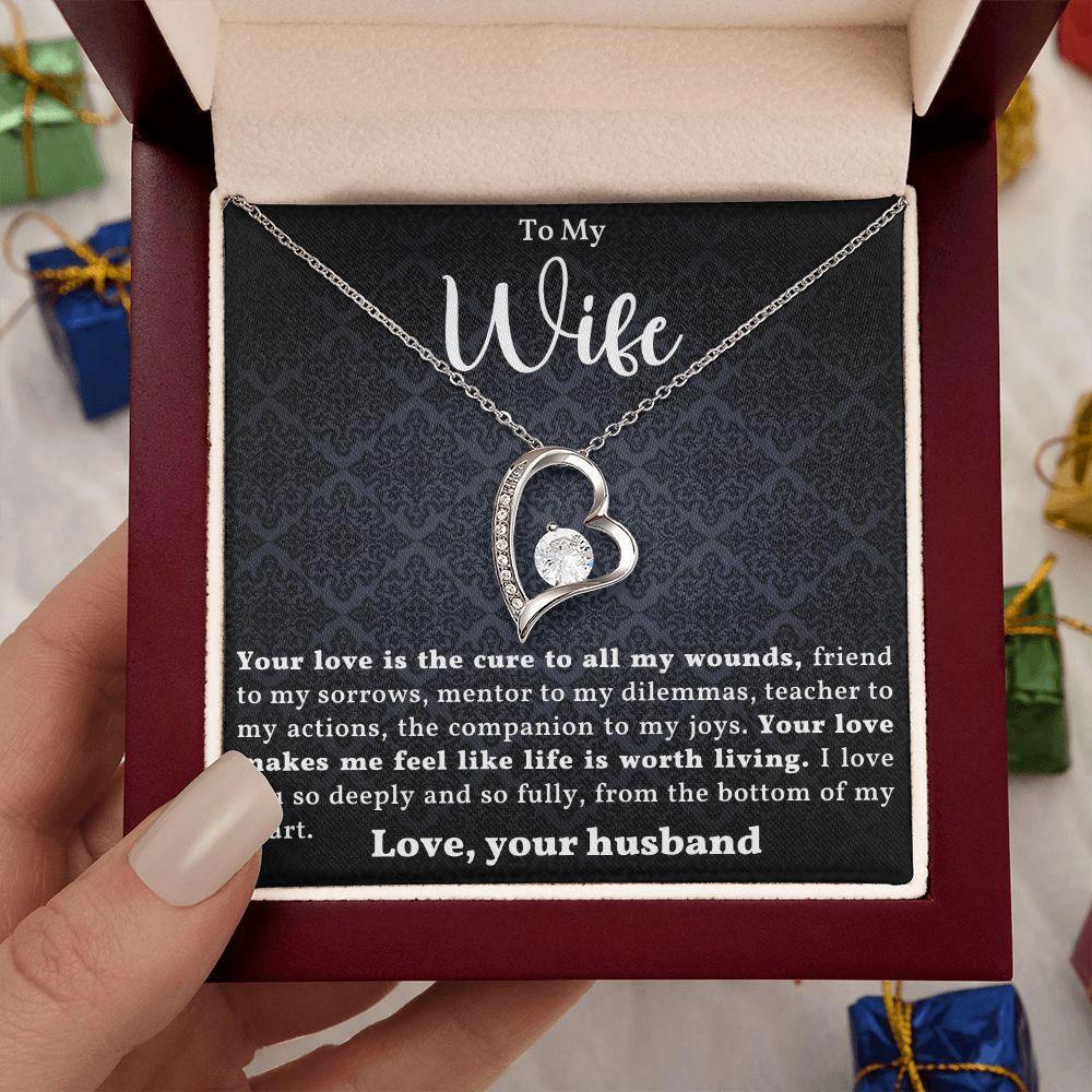 Gift for Wife - Bottom of my Heart - Forever Love Heart Pendant Necklace