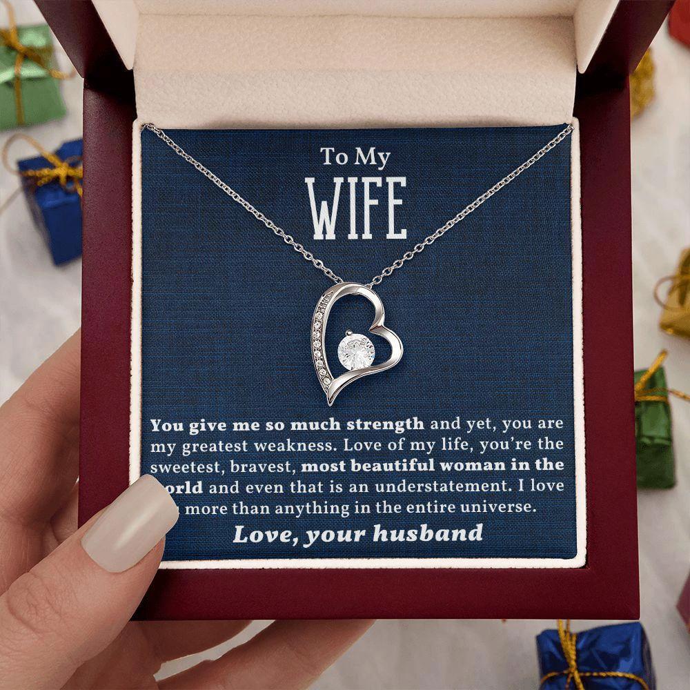 Gift for Wife - Love of my Life - Forever Love Heart Pendant Necklace