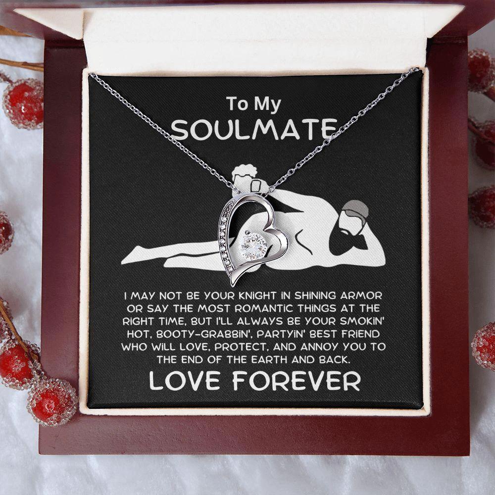 To My Soulmate - Love Forever - Dazzling Heart Pendant Necklace