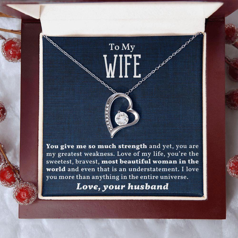 Gift for Wife - Love of my Life - Forever Love Heart Pendant Necklace