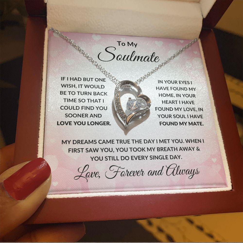 Gift for Soulmate - My Dreams Came True - Forever Love Heart Pendant Necklace - Mallard Moon Gift Shop