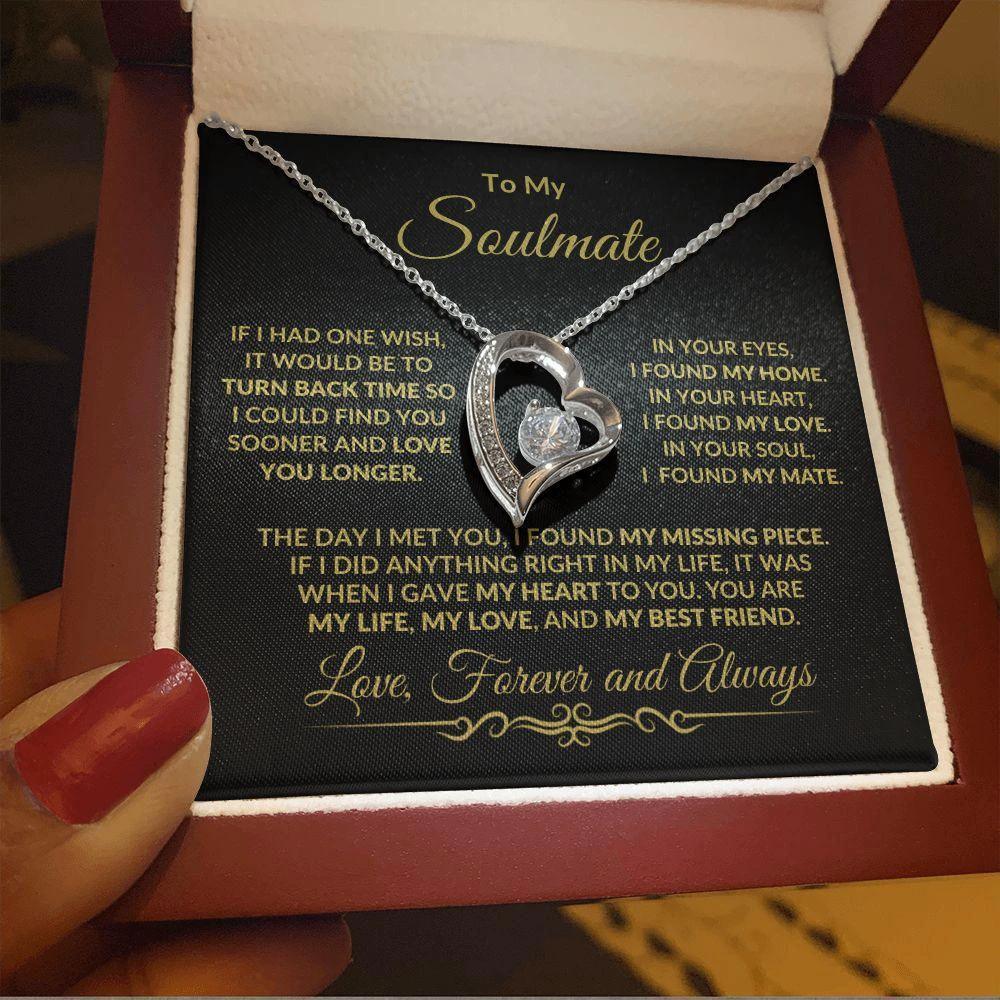 To My Soulmate - I Gave My Heart To You - Forever Love Heart Pendant Necklace