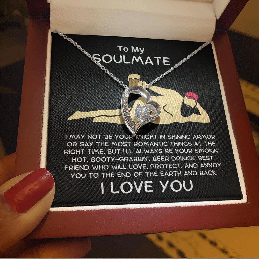 To My Soulmate Smoking Hot Lover Forever Love Heart Pendant Necklace