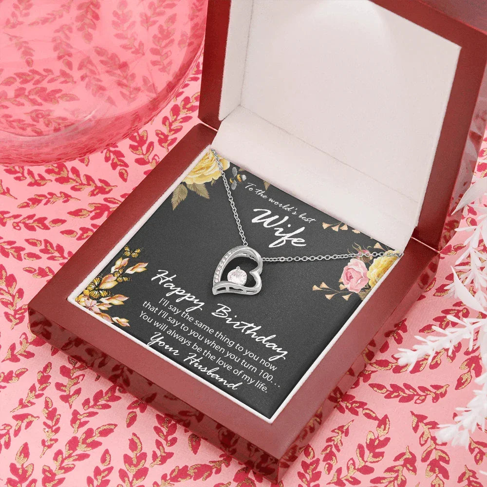Wife Birthday Gift CZ Heart Pendant Necklace