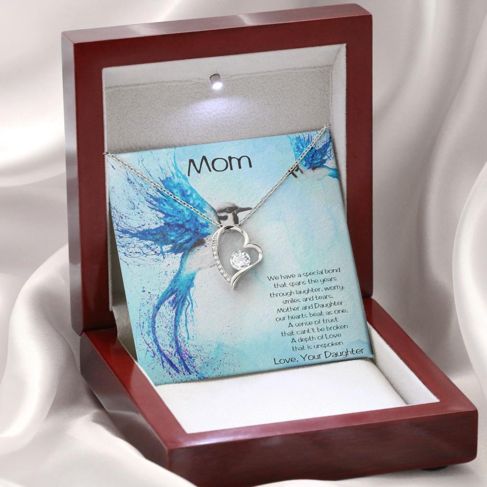 Gift for Mother From Daughter Forever Love Heart Pendant Necklace - Mallard Moon Gift Shop
