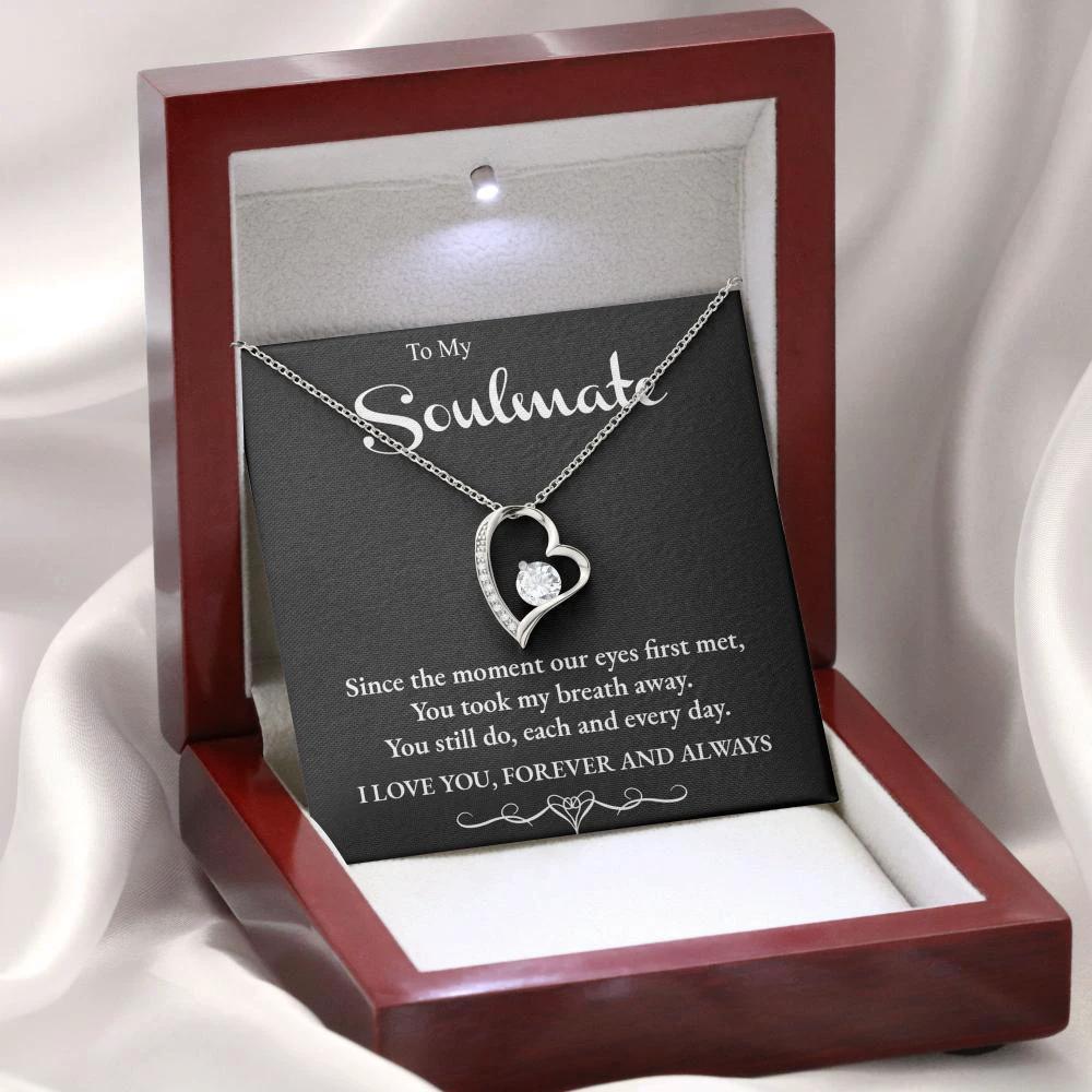 Soulmate You Take my Breath Away Forever Love Heart Necklace