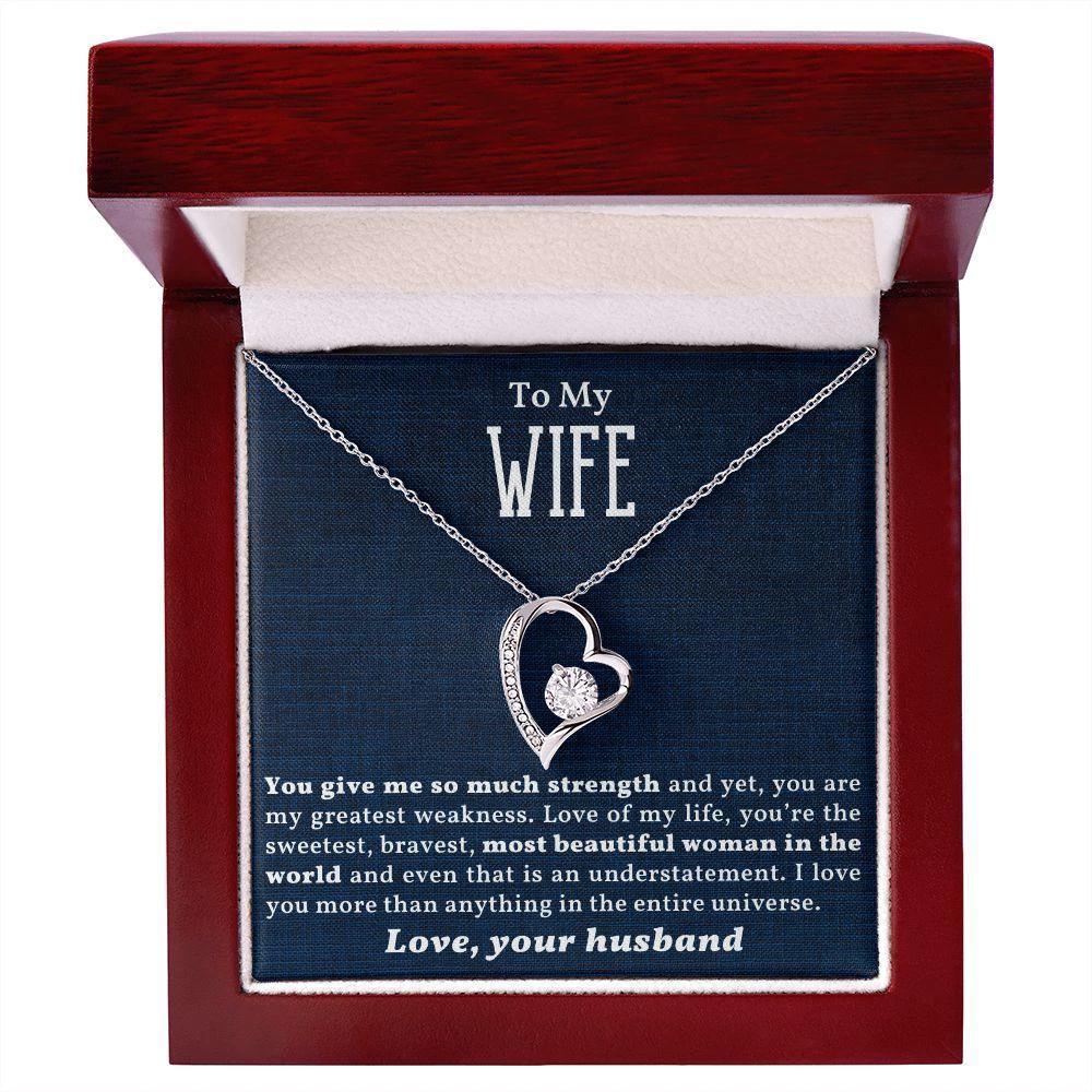 Gift for Wife - Love of my Life - Forever Love Heart Pendant Necklace