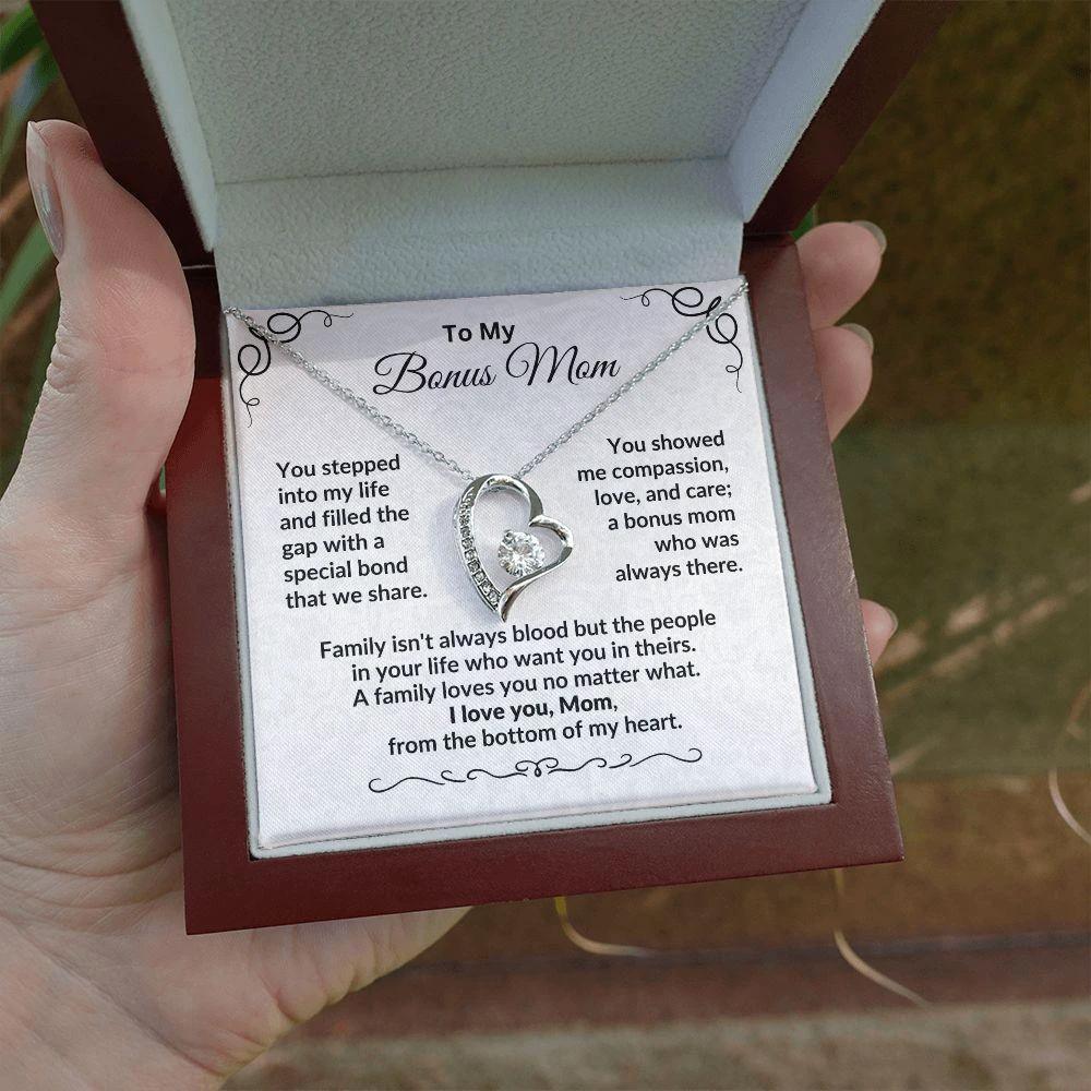 To My Bonus Mom - You Stepped into My Life - Forever Love Necklace
