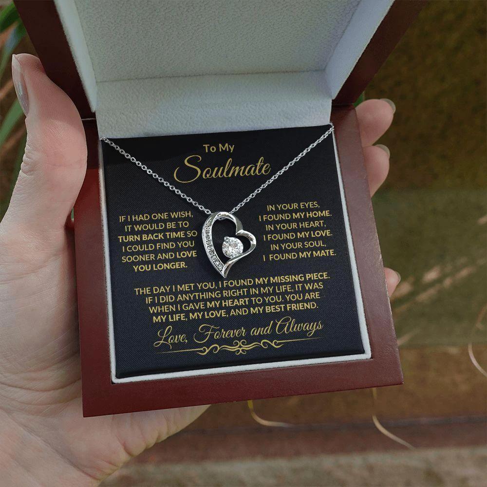 To My Soulmate - I Gave My Heart To You - Forever Love Heart Pendant Necklace
