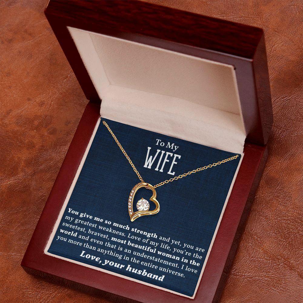 Gift for Wife - Love of my Life - Forever Love Heart Pendant Necklace