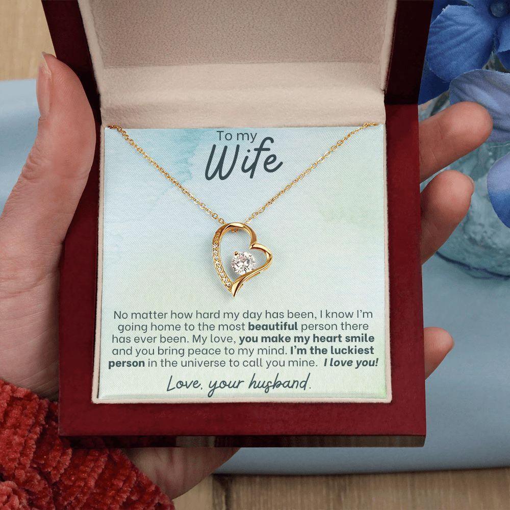 To My Wife - You Make My Heart Smile - Forever Love Necklace