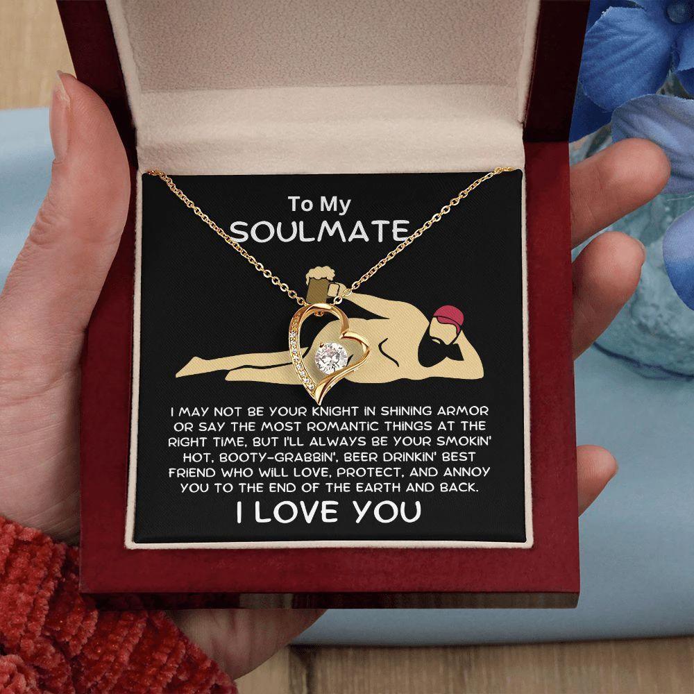To My Soulmate Smoking Hot Lover Forever Love Heart Pendant Necklace