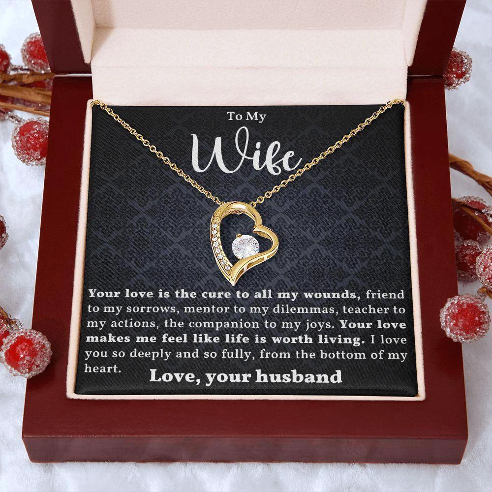 Gift for Wife - Bottom of my Heart - Forever Love Heart Pendant Necklace