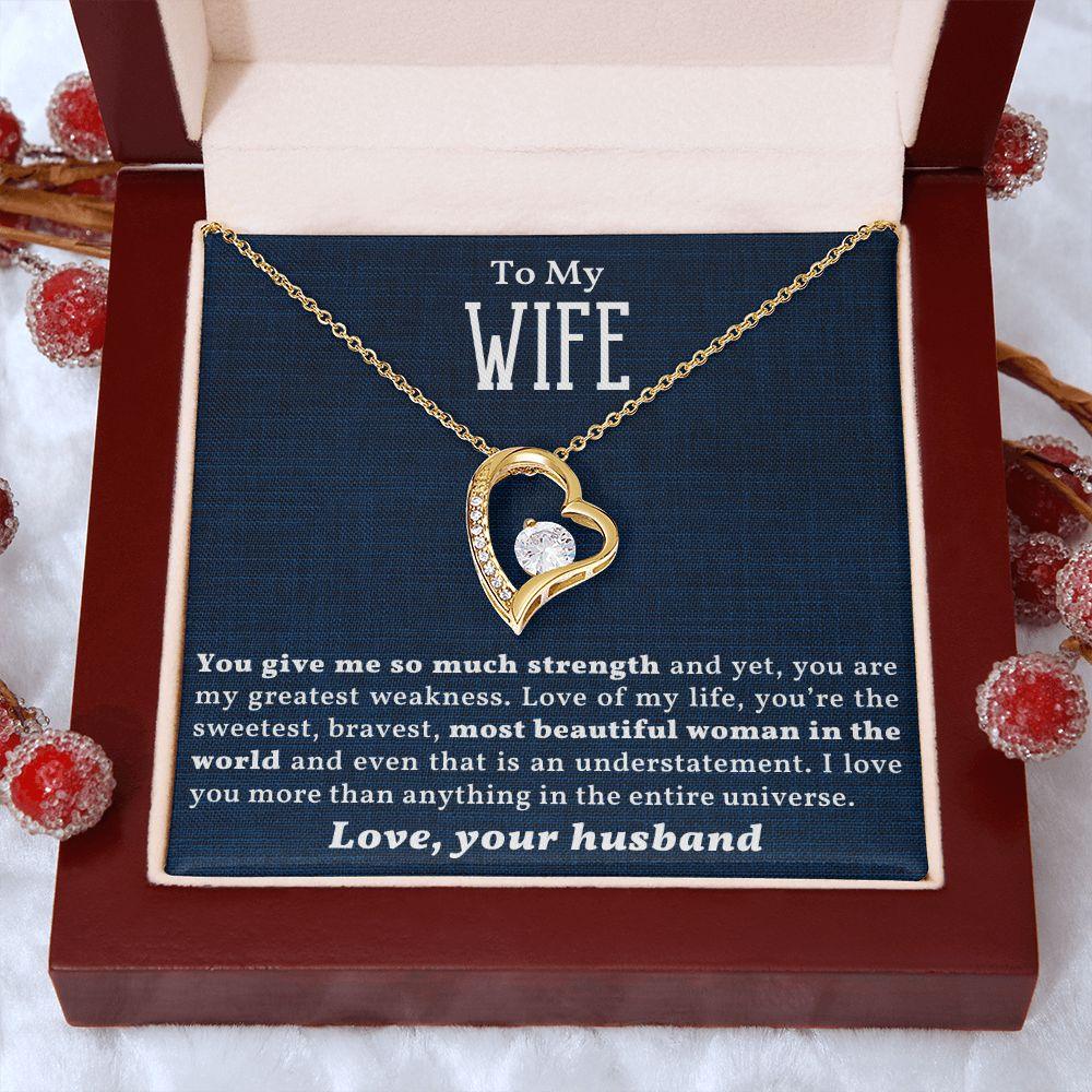 Gift for Wife - Love of my Life - Forever Love Heart Pendant Necklace - Mallard Moon Gift Shop