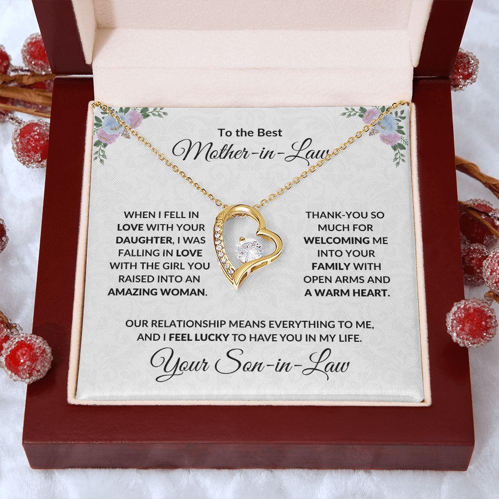 Mother-in-law Gift from Son-in-law Forever Love Heart Pendant Necklace - Mallard Moon Gift Shop