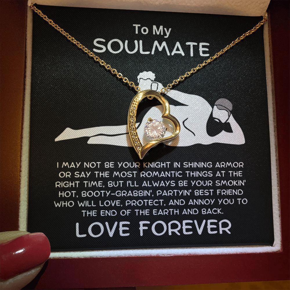 To My Soulmate - Love Forever - Dazzling Heart Pendant Necklace