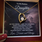 To My Badass Daughter - Storm - Forever Love Heart Pendant Necklace