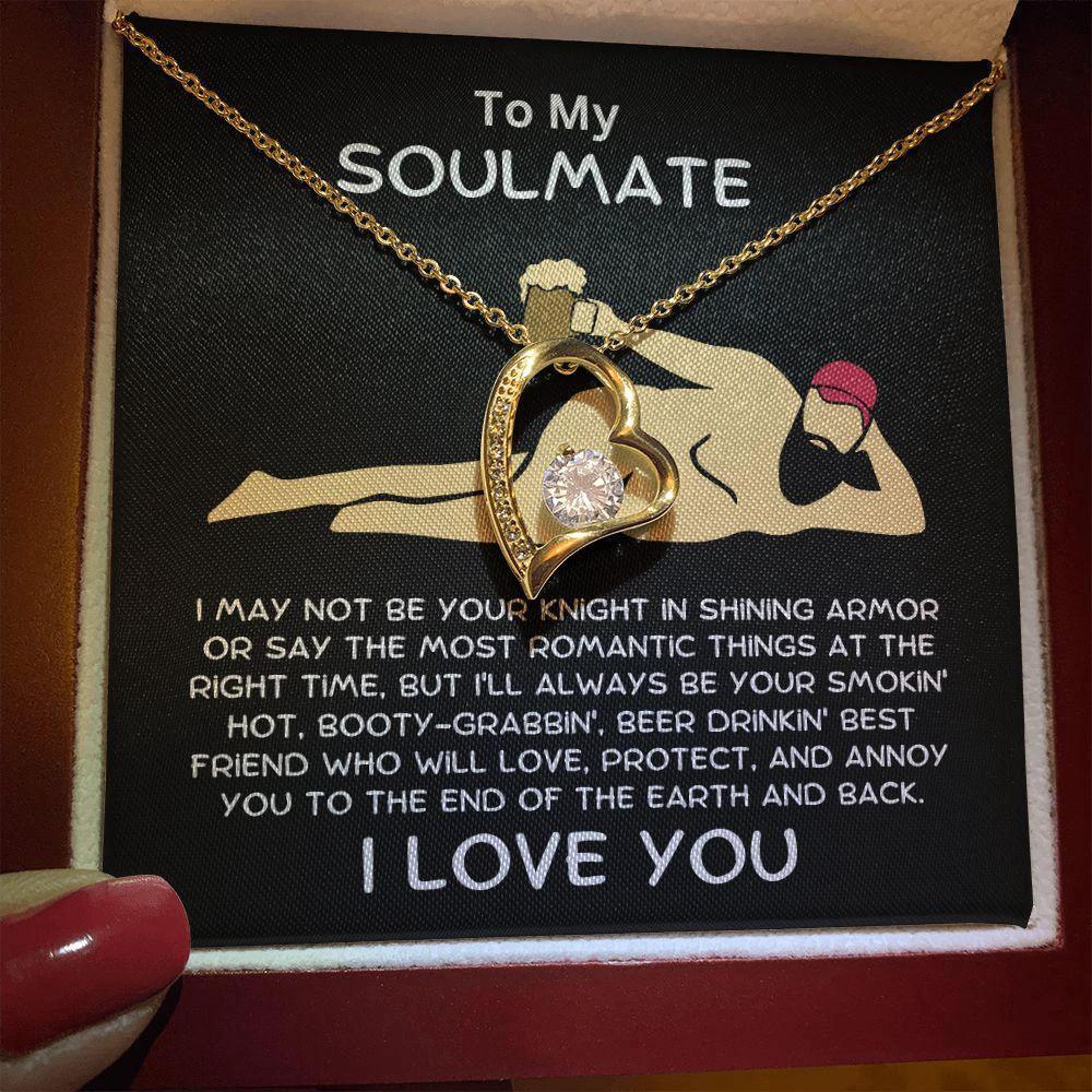 To My Soulmate Smoking Hot Lover Forever Love Heart Pendant Necklace
