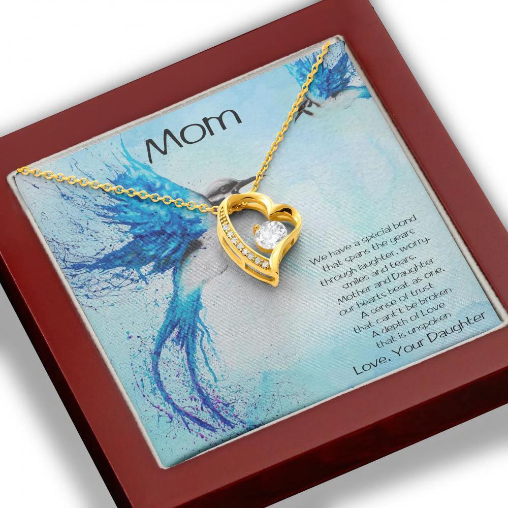 Gift for Mother From Daughter Forever Love Heart Pendant Necklace
