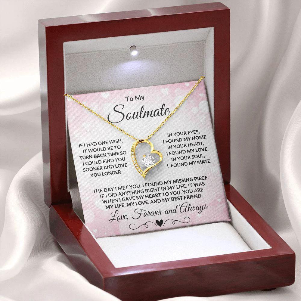 To My Soulmate - I Found My Missing Piece - Forever Love Heart Pendant Necklace