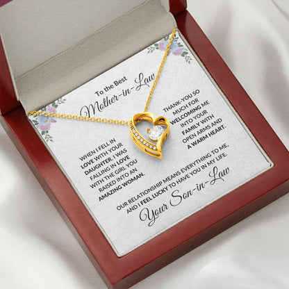 Mother-in-law Gift from Son-in-law Forever Love Heart Pendant Necklace - Mallard Moon Gift Shop
