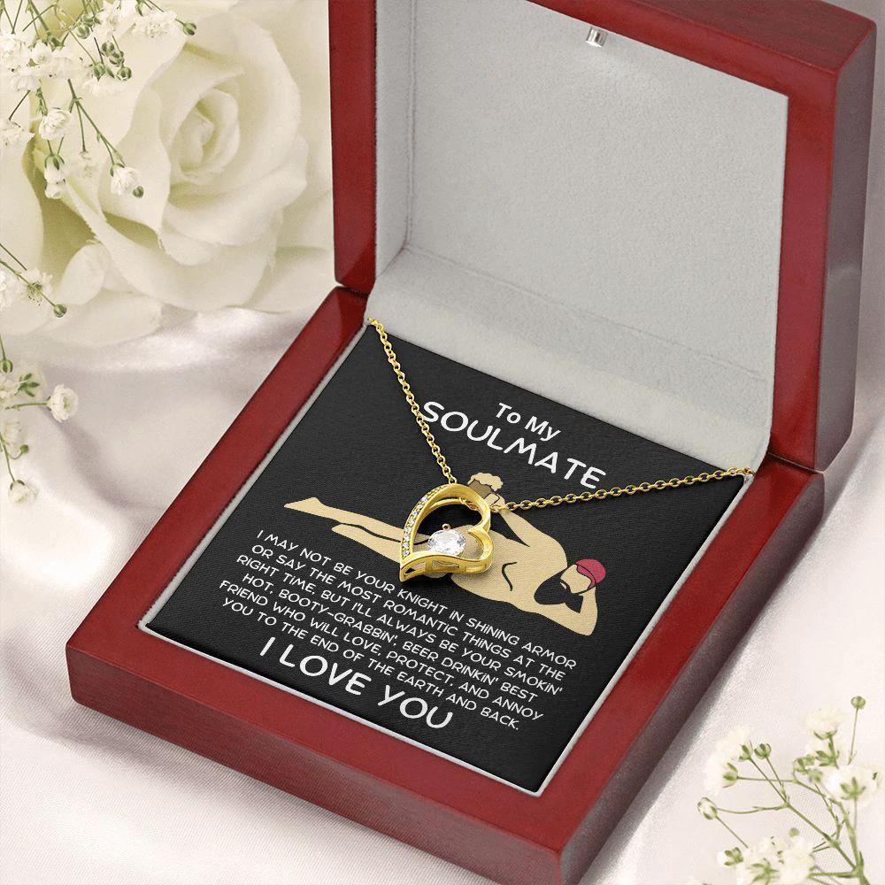 To My Soulmate Smoking Hot Lover Forever Love Heart Pendant Necklace