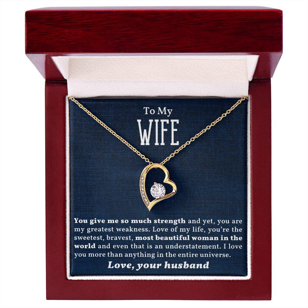 Gift for Wife - Love of my Life - Forever Love Heart Pendant Necklace - Mallard Moon Gift Shop