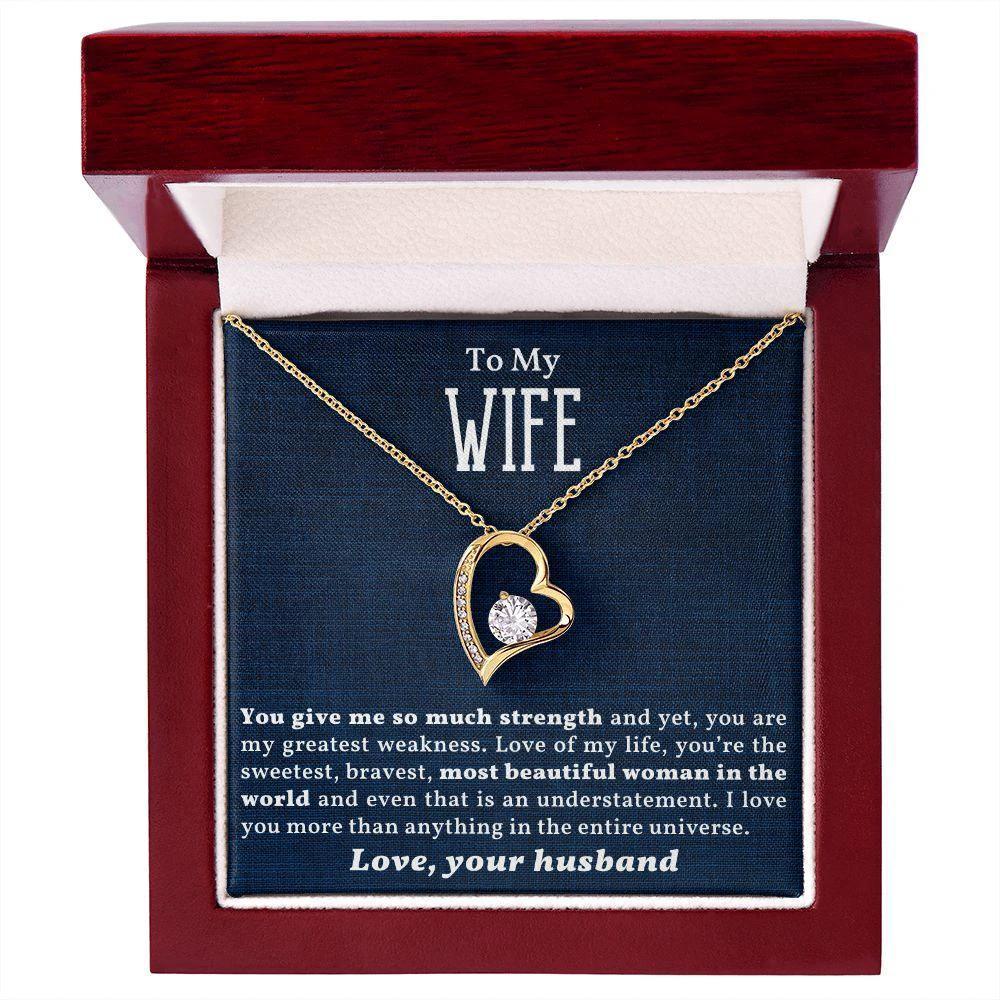 Gift for Wife - Love of my Life - Forever Love Heart Pendant Necklace