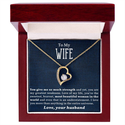 Gift for Wife - Love of my Life - Forever Love Heart Pendant Necklace - Mallard Moon Gift Shop