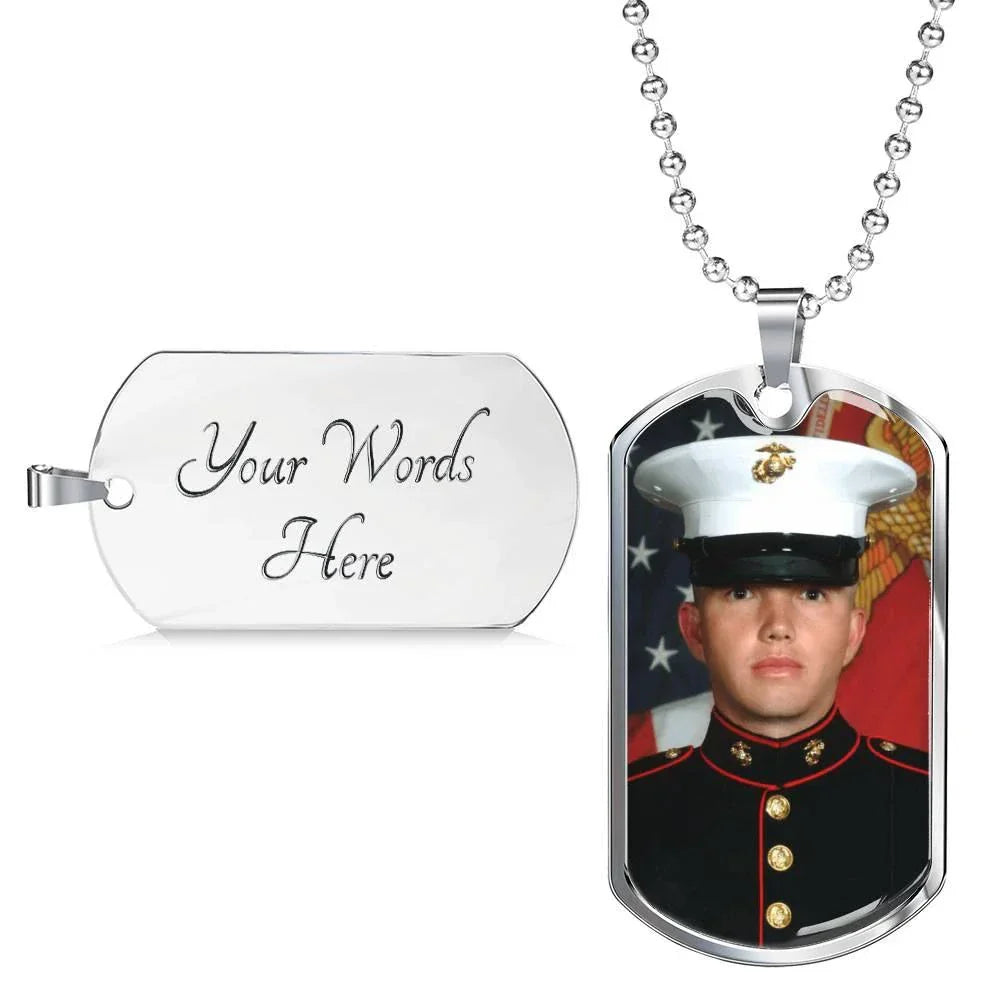 Luxury Military Dog Tag Personalized with Your Photo and Engraving