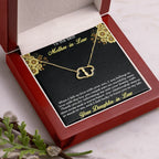 Gift for Mother-in-Law from Daughter-in-Law Gold Heart Pendant Necklace with Real Diamonds Custom Message Card