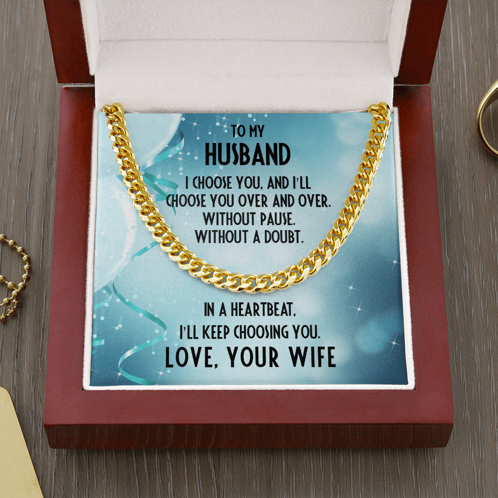 Husband Birthday Gift - I Choose You - Chain Necklace - Mallard Moon Gift Shop