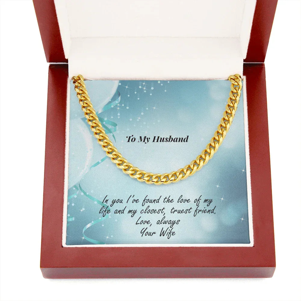 Gift for Husband - Love of My Life - Chain Necklace