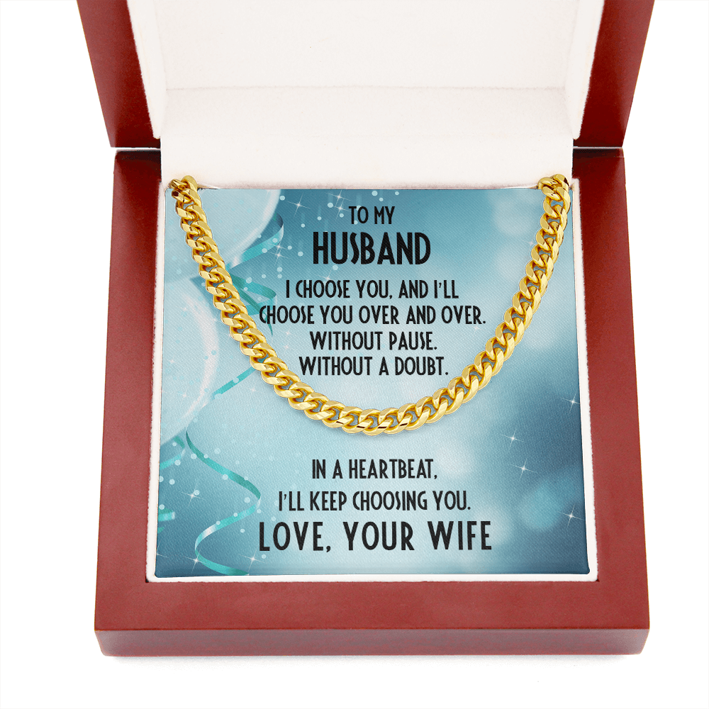 Husband Birthday Gift - I Choose You - Chain Necklace - Mallard Moon Gift Shop