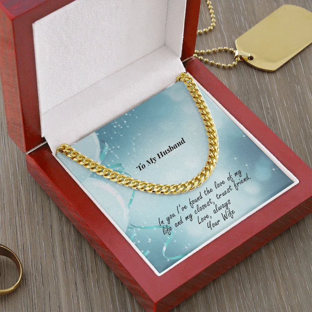 Gift for Husband - Love of My Life - Chain Necklace