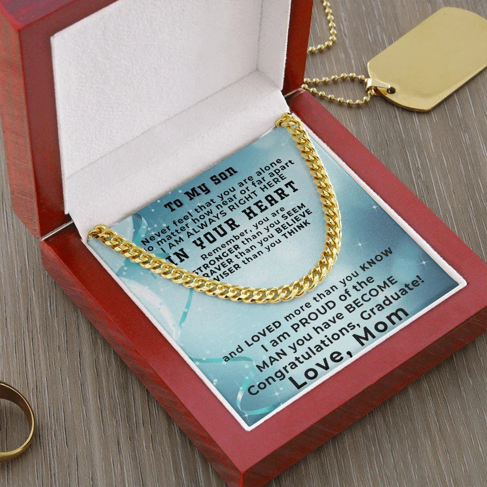 Graduation Gift for Son from Mom Short Thick Chain Necklace