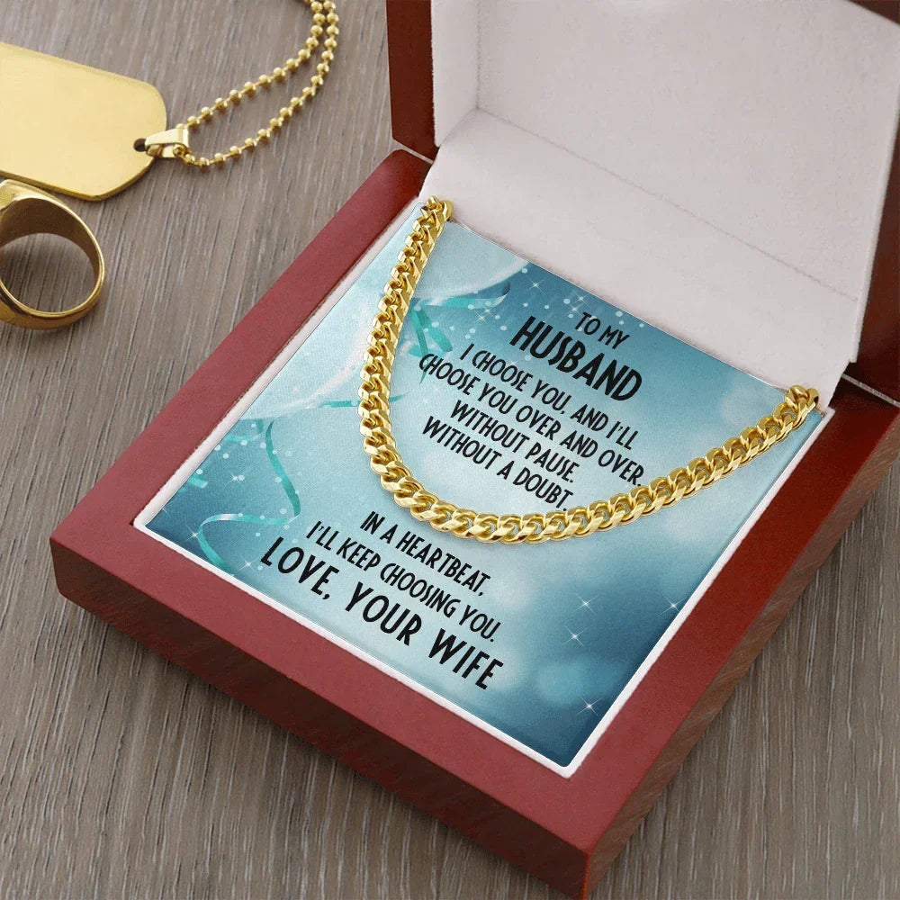 Husband Birthday Gift - I Choose You - Chain Necklace