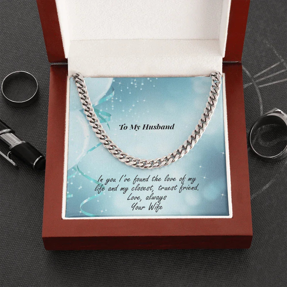 Gift for Husband - Love of My Life - Chain Necklace