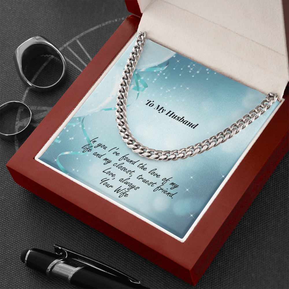 Gift for Husband - Love of My Life - Chain Necklace - Mallard Moon Gift Shop