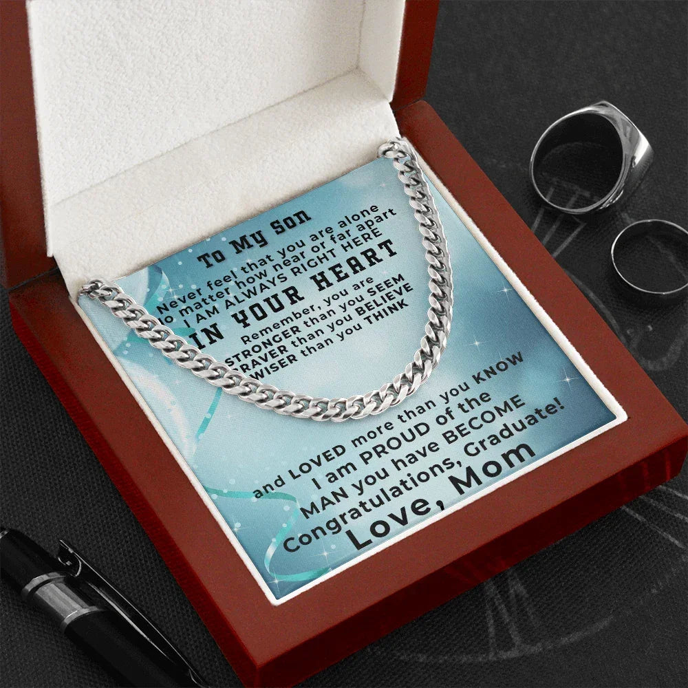 Graduation Gift for Son from Mom Short Thick Chain Necklace