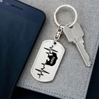 Papa Bear Personalized Engraved Dog Tag Keychain
