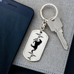 Horse Heartbeat Personalized Engraved Dog Tag Keychain