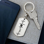 Volleyball Dad Personalized Engraved Dog Tag Keychain