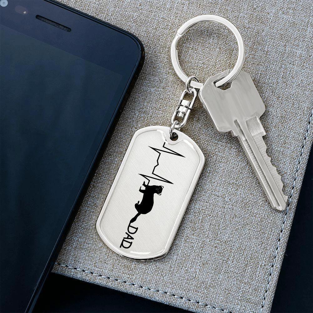 Ferret Dad Personalized Engraved Dog Tag Keychain