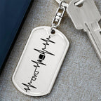 Football Dad Personalized Engraved Dog Tag Keychain