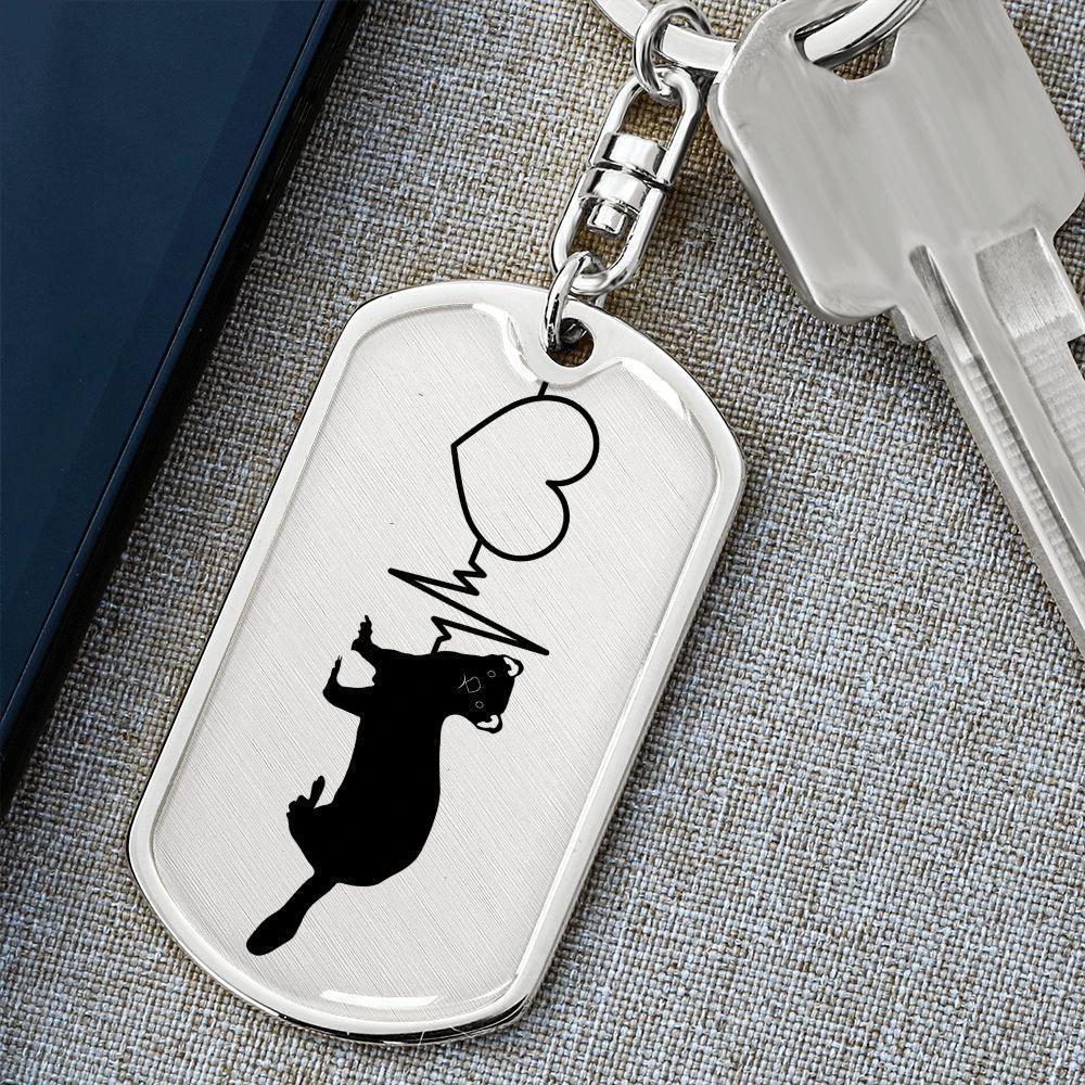 Ferret Love Personalized Engraved Dog Tag Keychain